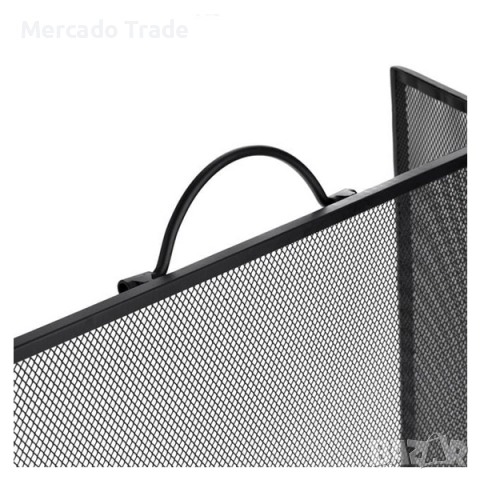 Декоративен параван за камина Mercado Trade, Мрежа, Метал, Черен, снимка 3 - Декорация за дома - 48285208