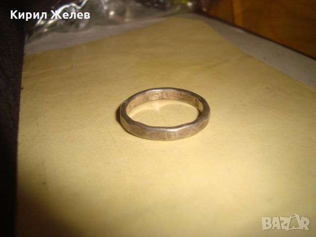 СТАР СРЕБЪРЕН ПРЪСТЕН ТИП МНОГОЪГЪЛНА ХАЛКА ОКСИДИРАНО СРЕБРО 925 РЪЧНА ВИНТИДЖ ИЗРАБОТКА 25185, снимка 5 - Пръстени - 34654816