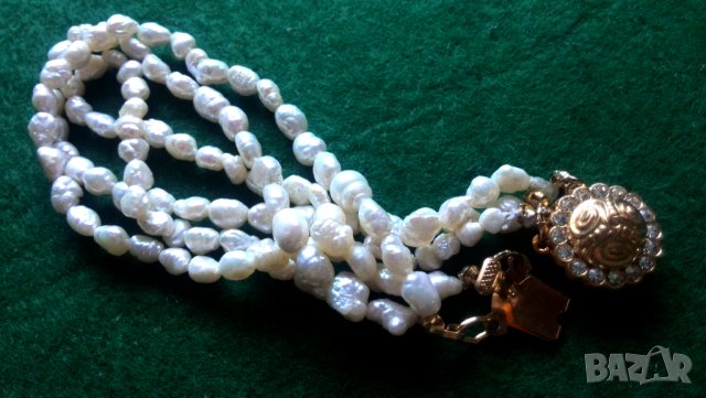 Стара гривна от естествени бели речни перли, снимка 13 - Антикварни и старинни предмети - 43528604