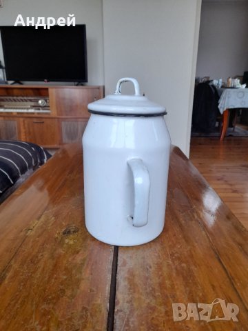 Стар емайлиран чайник #53, снимка 2 - Антикварни и старинни предмети - 43156689