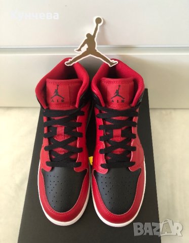 Маратонки оригинални NIKE AIR JORDAN 1 MID REVERSE BRED, снимка 6 - Детски маратонки - 43386306