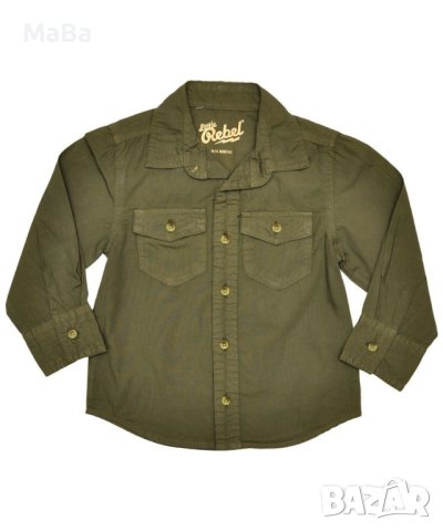 Памучна РИЗКА с дълъг ръкав /9-24 мес/, английски