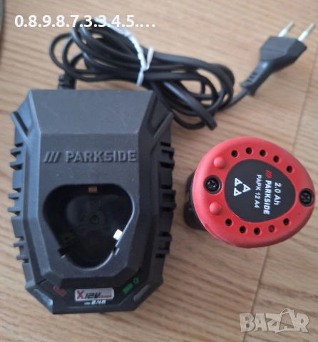 батерия на Парксайд 12В PAPK 12 2.0 A4 и Зарядно устройство PLGK 12V 2.0 А3 Парксайд