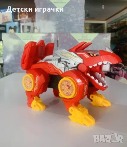 Динозавър кола трансфомер светлини и звуци на батерии , снимка 8 - Коли, камиони, мотори, писти - 48546877
