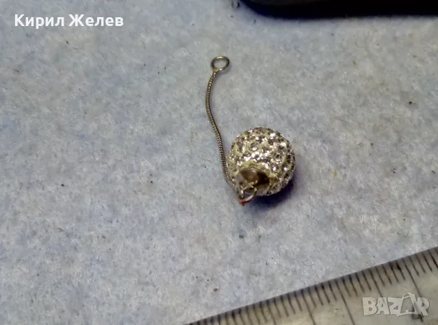 КРАСИВА ЕМАЙЛИРАНА СРЕБЪРНА АРТ ВИСУЛКА СРЕБРО ВИСОКА ПРОБА с ИСКРЯЩИ КРИСТАЛЧЕТА 49234, снимка 2 - Колиета, медальони, синджири - 49606228