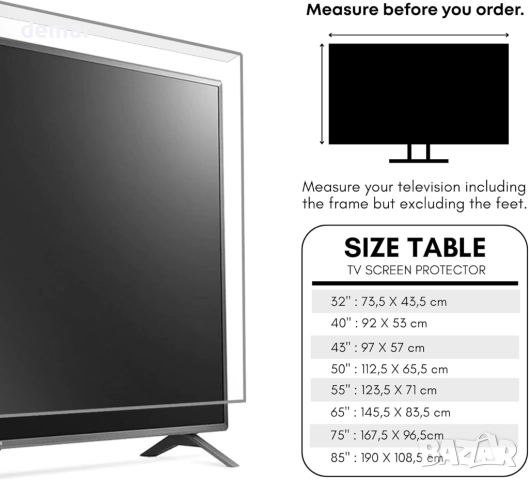 Устойчив на счупване протектор за екран на телевизор 50 инча, снимка 7 - Стойки, 3D очила, аксесоари - 52672678