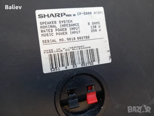 SHARP CP-6000 HI Fi тонколони, снимка 8 - Тонколони - 49406438