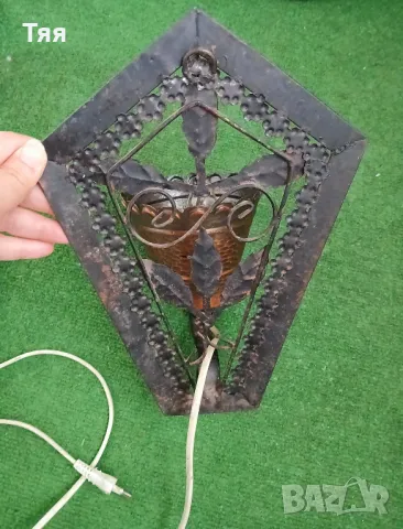 Лампа за стена ковано желязо и мед, снимка 7 - Лампи за стена - 48024976