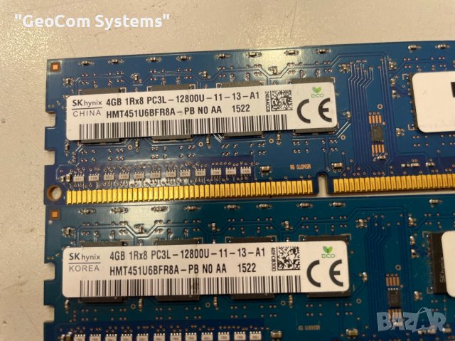 8GB (2x4GB) DDR3L SK-Hynix PC3L-12800U (1600Mhz,CL-12,1.35V), снимка 3 - RAM памет - 37594067