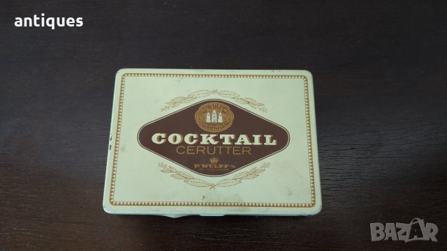Стара метална кутия от цигари - COCKTAIL CERUTTER - Made in Denmark, снимка 1