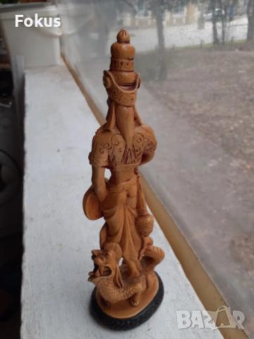 Стара статуетка на китаец фигура паста смола, снимка 3 - Антикварни и старинни предмети - 53430937