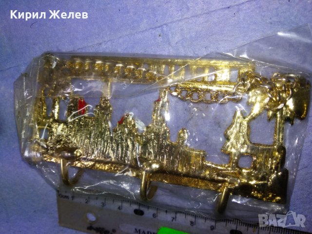 JERUSALEM Красива ЗЛАТИСТА МЕТАЛНА ЗАКАЧАЛКА За ГАРДЕРОБЧЕ СТЕНА КУХНЯ СУВЕНИР от ЙЕРУСАЛИМ 41268, снимка 4 - Декорация за дома - 43598355