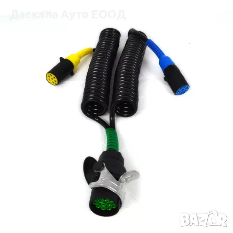 Електрически кабел за ремарке, двоен изход 2x 7, 15 Пина, ABS N/S