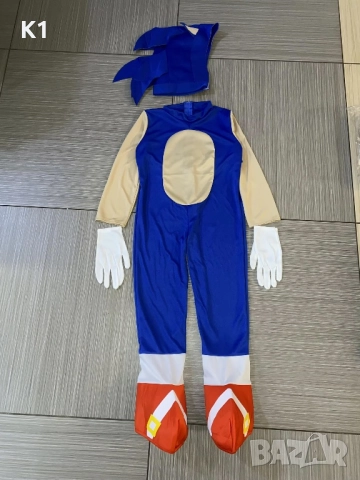 Детски костюм Соник, Подходящ за Хелоуин, Sonic, снимка 2 - Детски комплекти - 51988608