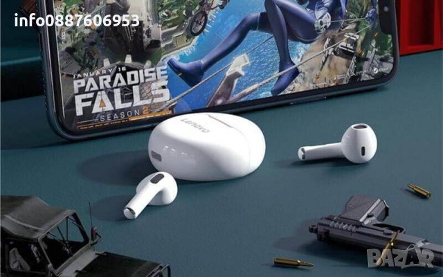 Lenovo безжични Bluetooth слушалки + гаранция, снимка 1 - Слушалки, hands-free - 37340571