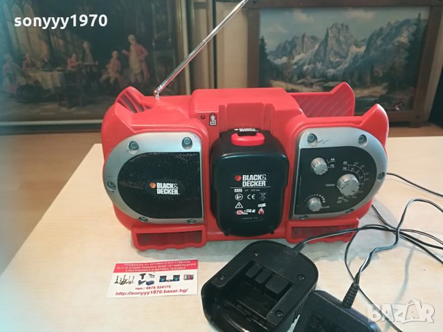 black & decker r123f2-radio & battery & charger 0605211230, снимка 2 - Радиокасетофони, транзистори - 32779804
