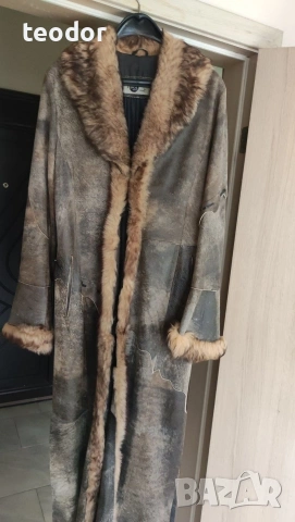 Дълго палто от естествена кожа