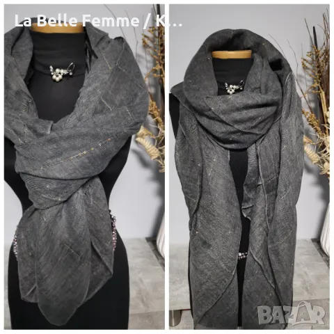 Дамски шалове от памук и лен, снимка 2 - Шалове - 49492668