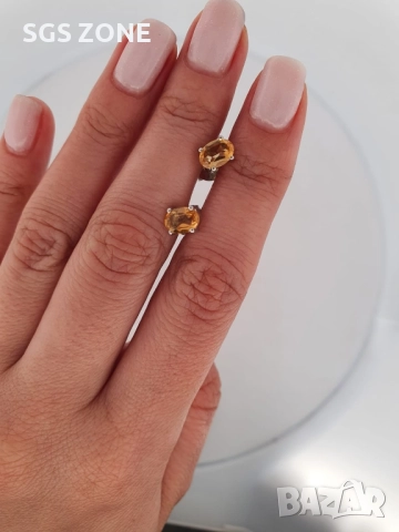 Сребърни обеци с топаз, гранат, аметист, перидот, цитрин и други естествени камъни, снимка 15 - Обеци - 52277792