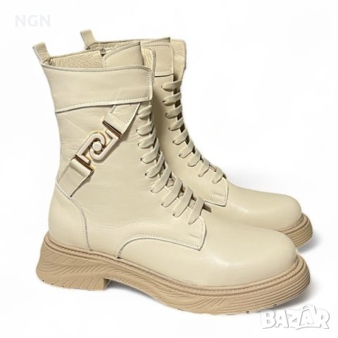 Дамски боти, естествена кожа, тип кубинки с атрактивен италиански дизайн, анатомични дамски боти, снимка 2 - Дамски боти - 43391705