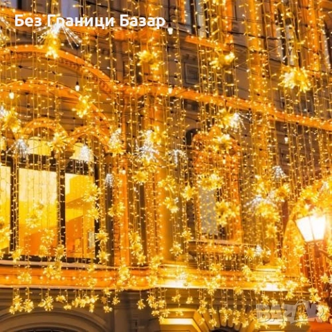 Нов LED светещ гирлянд 10 метра 100 лампички IP44 топло бяло Украса Коледа, снимка 9 - Други - 52307576