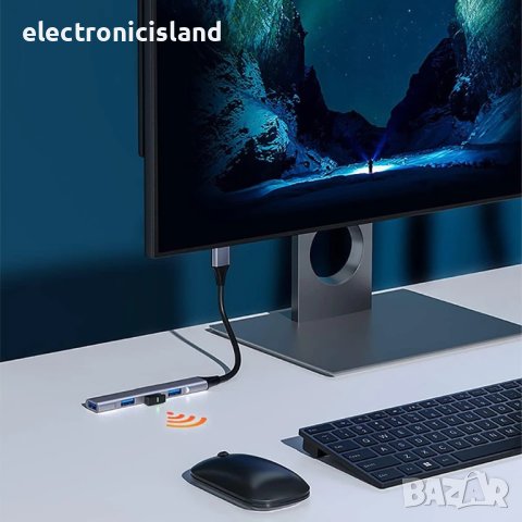  USB 3.0 хъб hub с 4 порта към USB или USB-C мулти сплитер адаптер OTG, снимка 3 - Други - 43946620