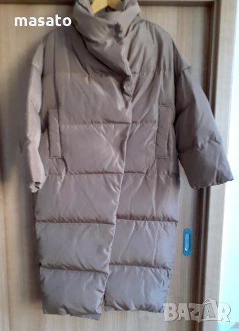  кафяво дълго дамско яке/пухенка, снимка 3 - Якета - 32336852