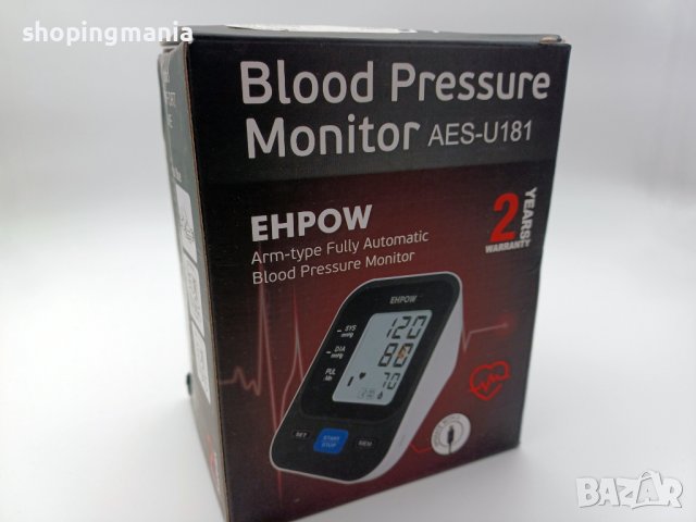 Автоматичен апарат за кръвно налягане Ehpow AES-U181 Black, снимка 3 - Уреди за диагностика - 43891929