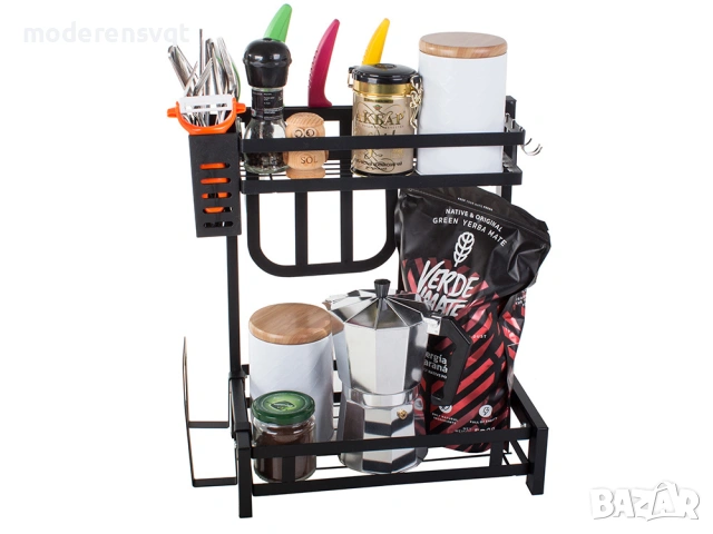 Кухненски органайзер двуетажен за подправки и аксесоари, снимка 5 - Други - 53261709