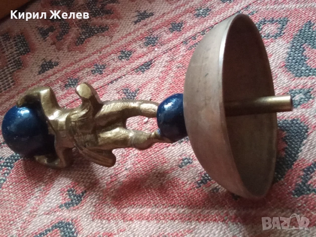 Бронзова статуетка атлас настройка на стенен часовник 50706, снимка 4 - Антикварни и старинни предмети - 53393088