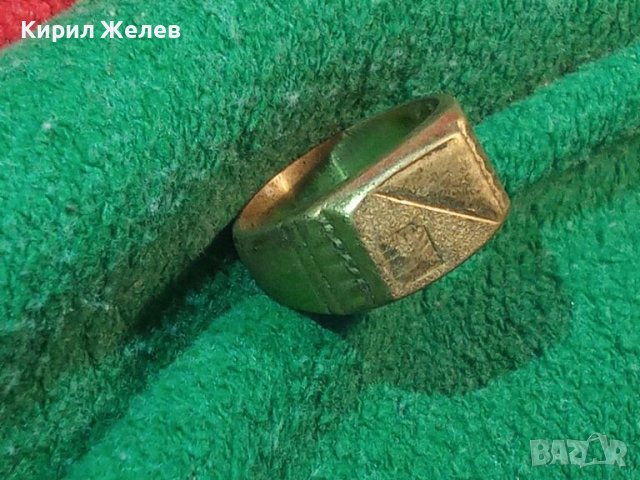 СТАР ПОЗЛАТЕН БРОНЗОВ ПРЪСТЕН ОРНАМЕНТИРАН РЪЧНО МАЙСТОРСКА АРТ ДЕКО ИЗРАБОТКА МАСИВЕН 83022, снимка 2 - Антикварни и старинни предмети - 33866933