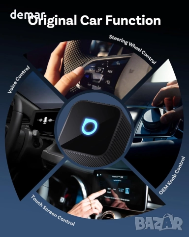 OTTOCAST MINI 3.0 Slim 2025 подобрен безжичен CarPlay адаптер, 2-в-1 за iPhone и Android Auto, снимка 6 - Аксесоари и консумативи - 52130163
