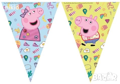 Пепа Пиг Джордж Pig Peppa найлонов Парти Гирлянд флагчета знаменца Флаг Банер рожден ден