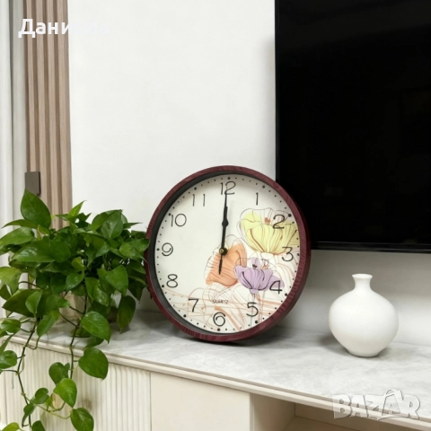 Стенен часовник Ø 25 см – стилен подарък за дом, уют и организация, снимка 3 - Дамски - 52628408