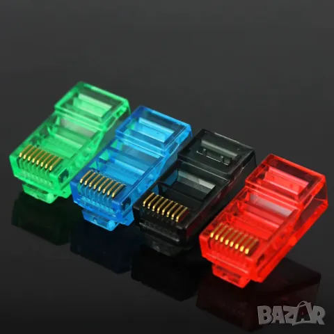 Комплект от 20 броя конектори RJ45 Cat5, снимка 5 - Мрежови адаптери - 49821027