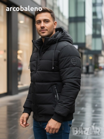 Мъжко зимно ватирано яке с качулка, 4цвята , снимка 16 - Якета - 52477688