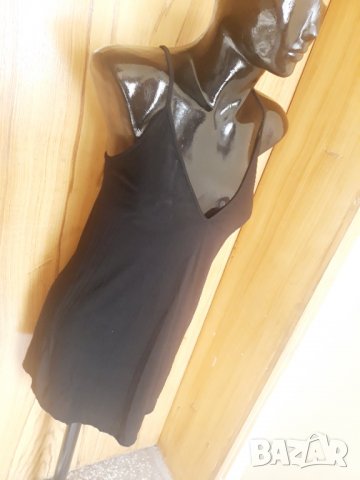 Черна къса нощница трико С/М, снимка 2 - Нощници - 33008780