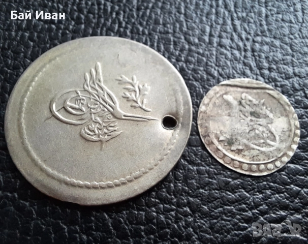 Стара сребърна монета 1 1/2 куруш 1255//1 и 1 пара 1171 Османска империя-рядка !, снимка 13 - Нумизматика и бонистика - 48743104