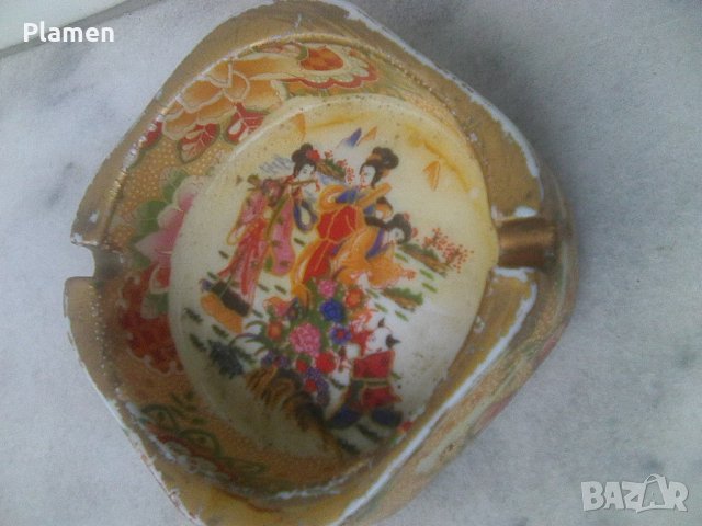 Старинен китайски порцеланов пепелник, снимка 3 - Антикварни и старинни предмети - 33368336