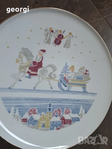 немска коледна порцеланова чиния     8/4, снимка 3 - Декорация за дома - 50996256