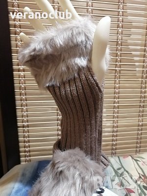 Дамски ръкавици с пух и камъчета, снимка 3 - Ръкавици - 35653521