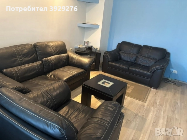 Кожена гарнитура, снимка 2 - Дивани и мека мебел - 52120539