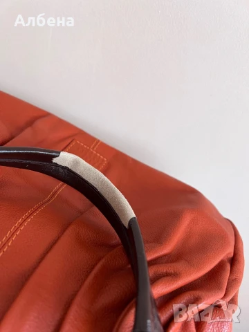 Оранжева чанта от естествена кожа, снимка 8 - Чанти - 50915036