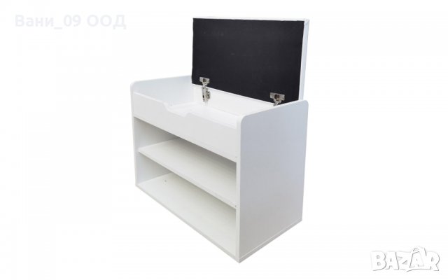 Бял шкаф за обувки с ракла за принадлежности, снимка 5 - Шкафове - 39557983