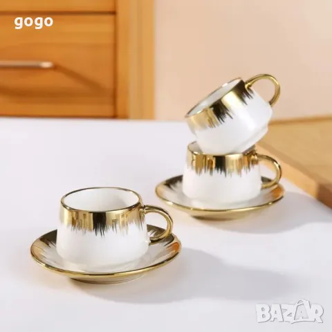 Сервиз 12 части за еспресо от порцелан, снимка 6 - Сервизи - 48326974