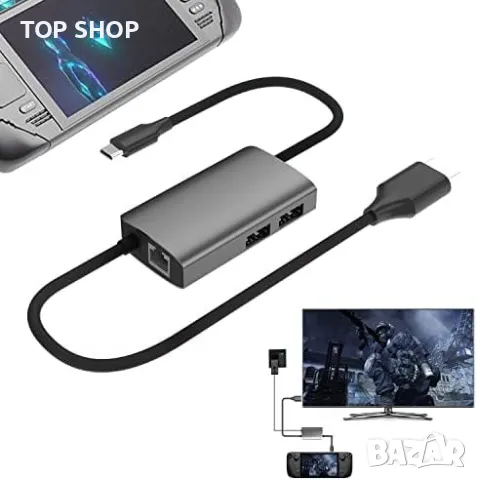 Нова Докинг станция за Steam Deck Nintendo Switch с HDMI 2.0, 3 USB-A