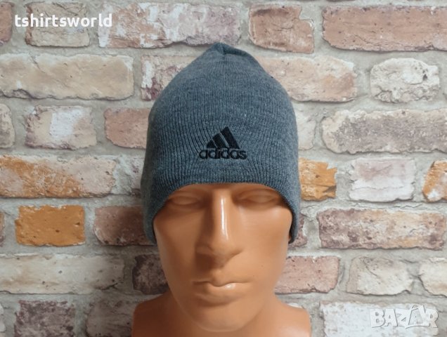 Нова зимна шапка с логото на марката ADIDAS (Адидас) в сив цвят, снимка 6 - Шапки - 43374864