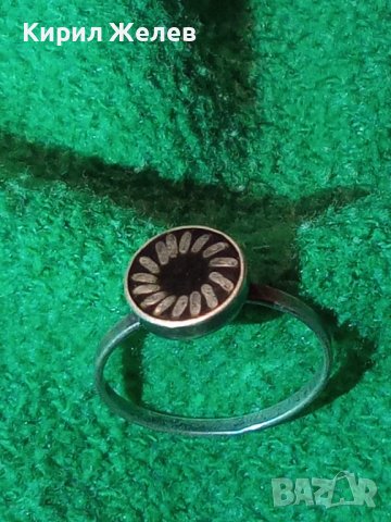 СТАР СРЕБЪРЕН МАЙСТОРСКИ с НИЕЛО ЕФЕКТ ЕМАЙЛИРАН ПРЪСТЕН СРЕБРО 925 БИЖУ МАЙСТОРСКА ИЗРАБОТКА 25356, снимка 2 - Пръстени - 35884172
