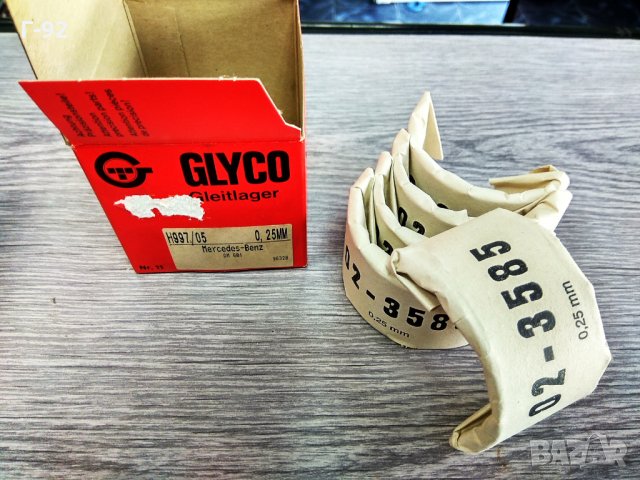 H997/5 0.25MM**NEU**GLYCO**Основни лагери, колянов вал**MERCEDES-BENZ, снимка 1 - Части - 33161623