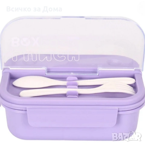 Кутия за обяд Cheffinger с 3 отделения, вилица и лъжица , снимка 4 - Кутии за храна - 53224362